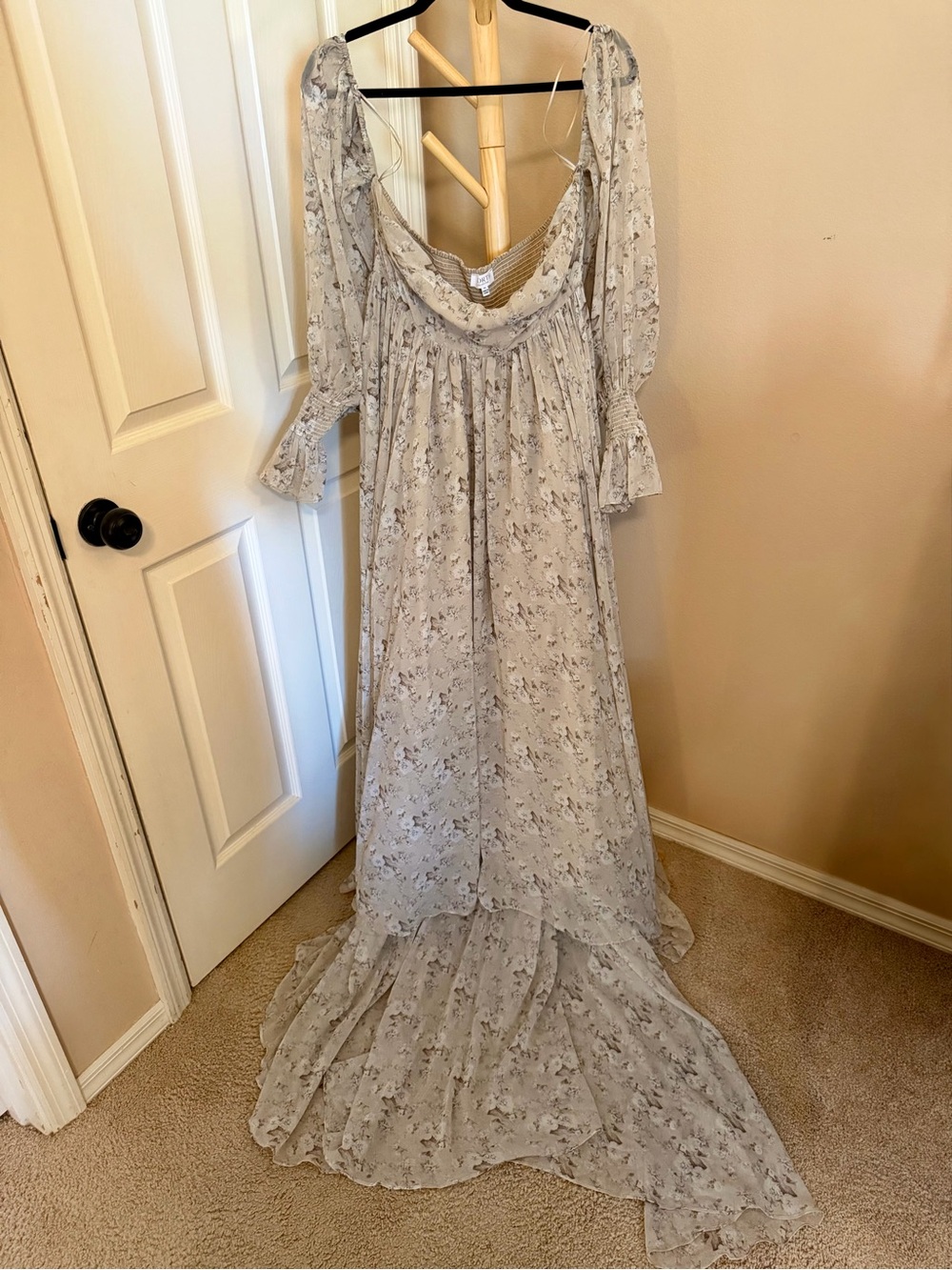 Worth Collective Floral Maxi Dress XL Boho Romantic